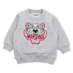Sweat-shirt en coton molleton Fille Gris