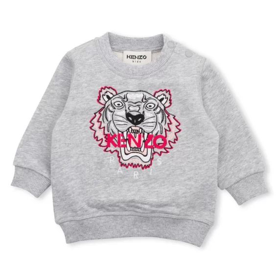 Sweat-shirt en coton molleton Fille Gris