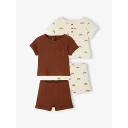 Lot de 2 pyjashorts 2 pièces bébé garçon chocolat