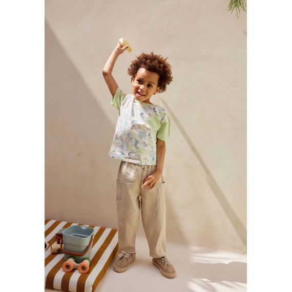 Pantalon Bébé En Lin Mélangé Moka Beige