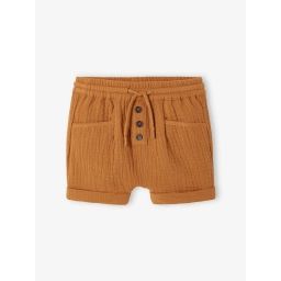 Short en gaze de coton bébé caramel