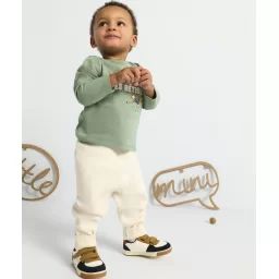 Pantalon de jogging bébé garçon en maille écru –  – Soldes