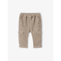 Pantalon en velours style battle bébé taupe