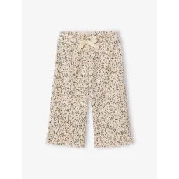 Pantalon large à fleurs bébé fille écru
