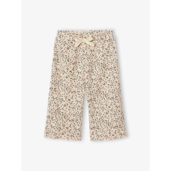 Pantalon large à fleurs bébé fille écru