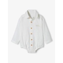 Chemise-body bébé manches longues blanc