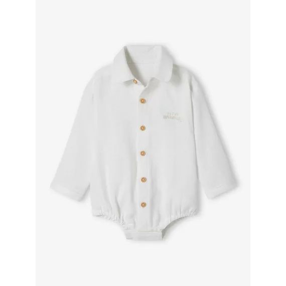 Chemise-body bébé manches longues blanc