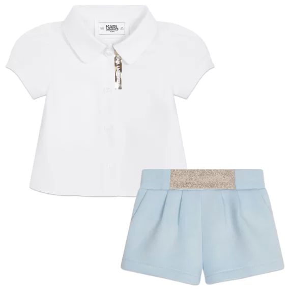 Ensemble blouse et short Fille Blanc