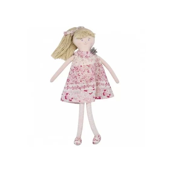 Poupée souple en coton bio rose à fleurs (30 cm)