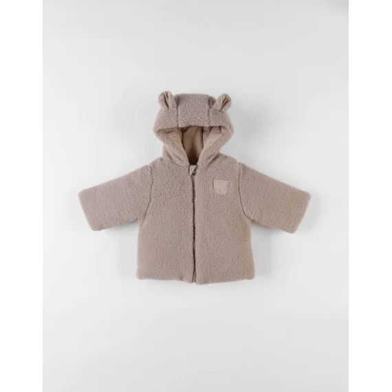 Veste À Capuche En Sherpa Beige