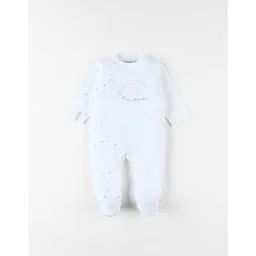 Pyjama Naissance 1 Pièce Éléphant En Jersey Blanc