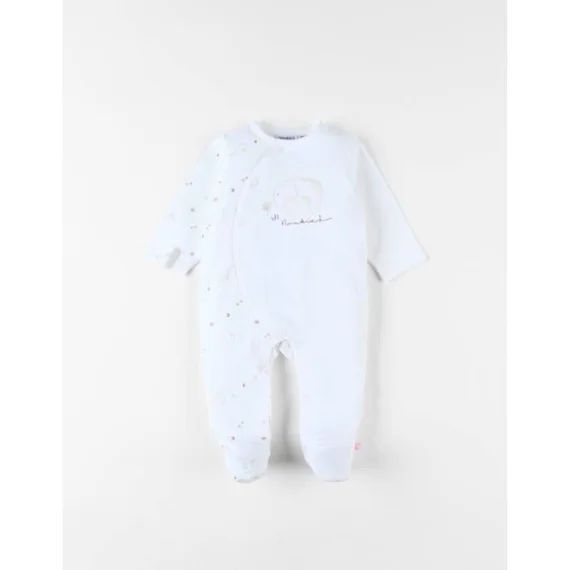 Pyjama Naissance 1 Pièce Éléphant En Jersey Blanc