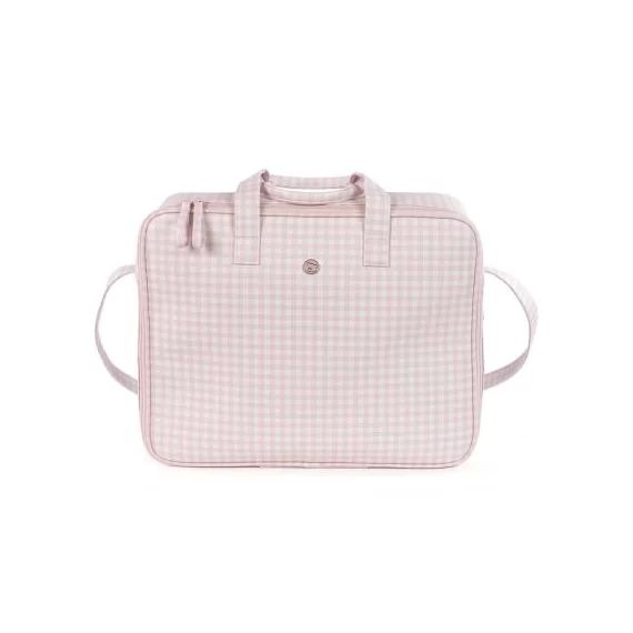Valise de maternité Together Vichy rose et blanc