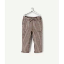 Pantalon bébé garçon à carreaux bleu et marron –  – Soldes
