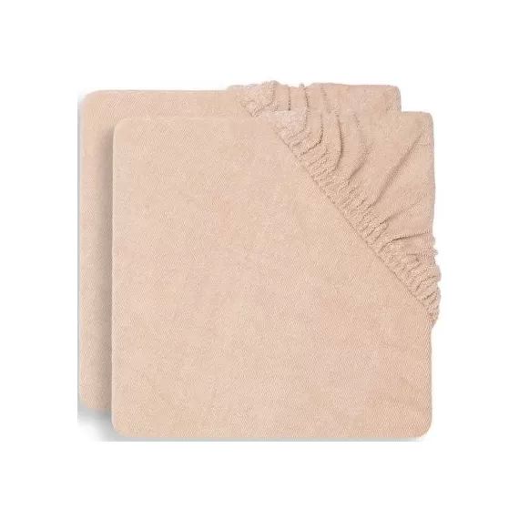 Lot de 2 housses de matelas à langer en éponge rose pâle (50 x 70 cm)