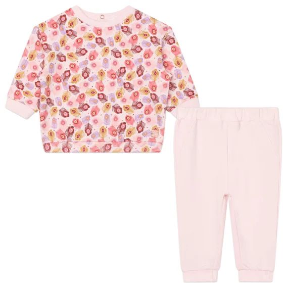 Ensemble en molleton gratté Fille Rose