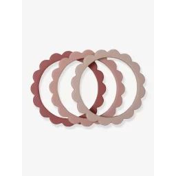 Lot de 3 bracelets de dentition Fleur – MUSHIE rose