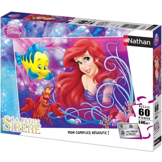 Puzzle Jolie Petite Sirène Ariel 60 Pcs Rose