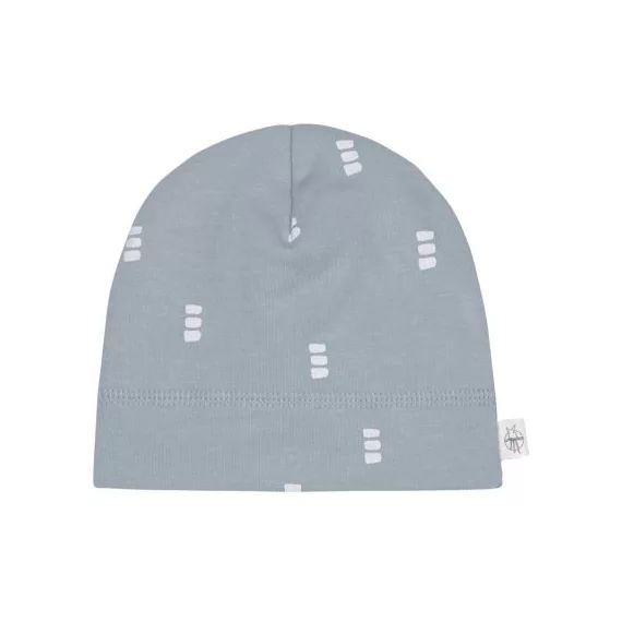 Bonnet en coton bio Blocks bleu clair (0-2 mois)
