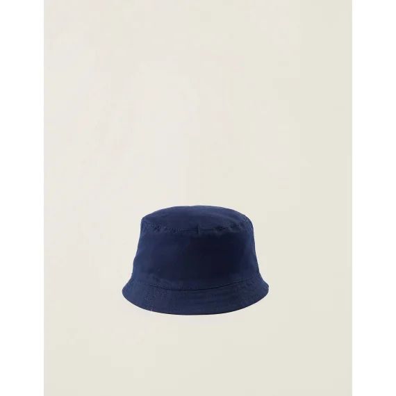 Chapeau En Sergé Avec Bandes Latérales Bleu Foncé