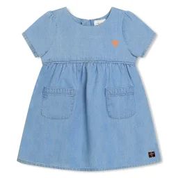 Robe évasée avec poches Fille Bleu