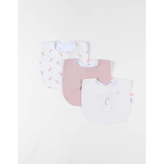 Set De 3 Bavoirs En Éponge Et En Jersey Blanc
