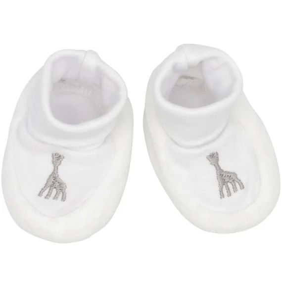 Chaussons de naissance blancs Sophie la girafe (0-1 mois)