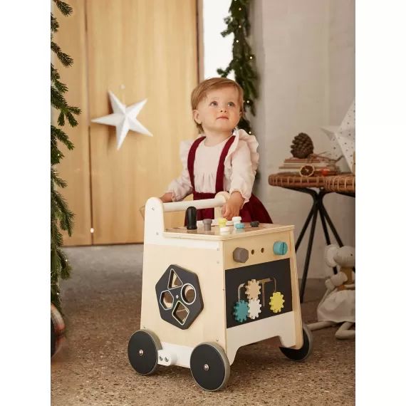 Chariot de marche bricolage en bois FSC® beige