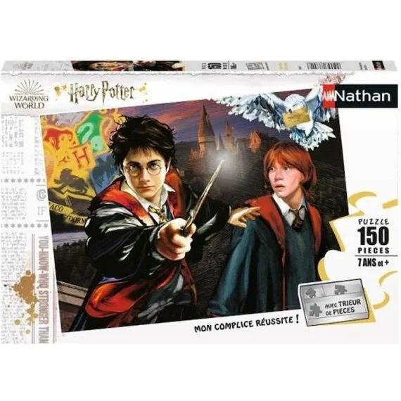 HARRY POTTER Puzzle 150 pièces – Harry Potter et Ron Weasley – Nathan – Puzzle Enfant + Trieur – Dès 7 ans noir