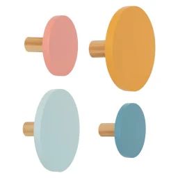 Lot De 4 Patères Enfant – Aisie Multicolore