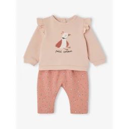 Ensemble bébé sweat et pantalon rose