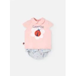 Ensemble T-shirt À Manches Courtes Et Short Rose