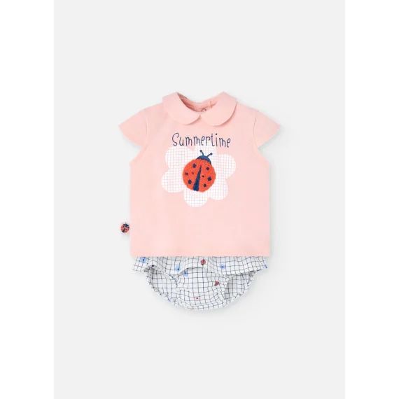 Ensemble T-shirt À Manches Courtes Et Short Rose