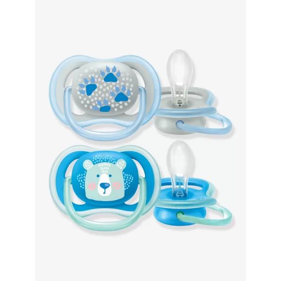 Lot de 2 sucettes Ultra air animals 2e âge Philips AVENT ours + pattes d&rsquo;ours