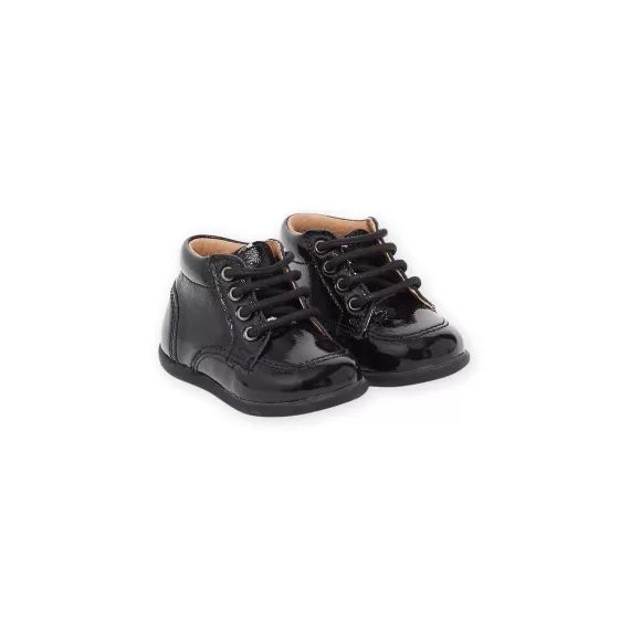 Botillons En Cuir Verni – Noir