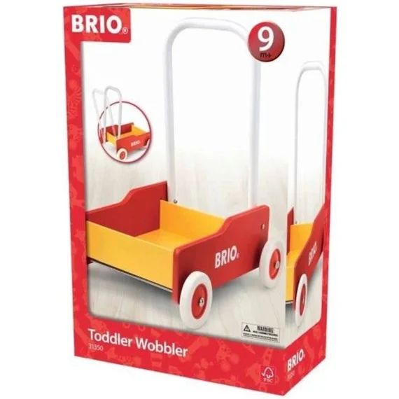Chariot de marche Bois – Rouge et jaune – Avec frein – BRIO rouge