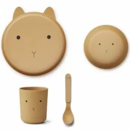 Coffret repas en bioplastique Brody lapin yellow mellow (4 pièces)
