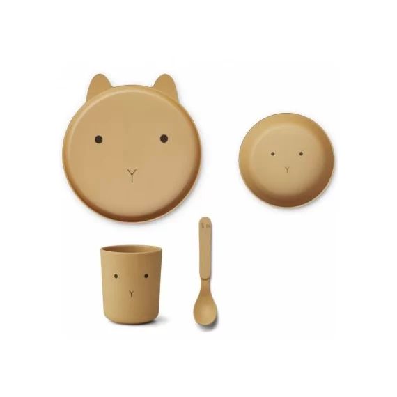 Coffret repas en bioplastique Brody lapin yellow mellow (4 pièces)