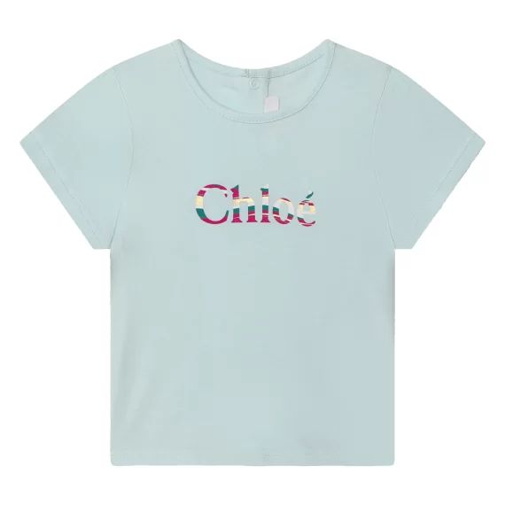 T-shirt imprimé avec clous Fille Bleu