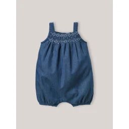 Combinaison Courte En Denim Light Denim Bleu