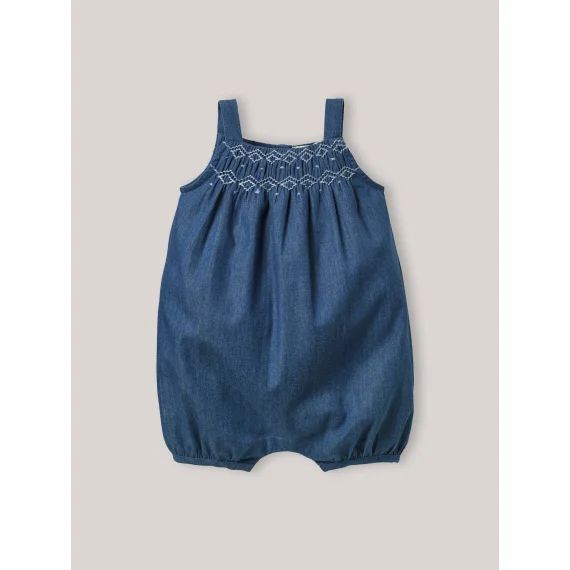 Combinaison Courte En Denim Light Denim Bleu