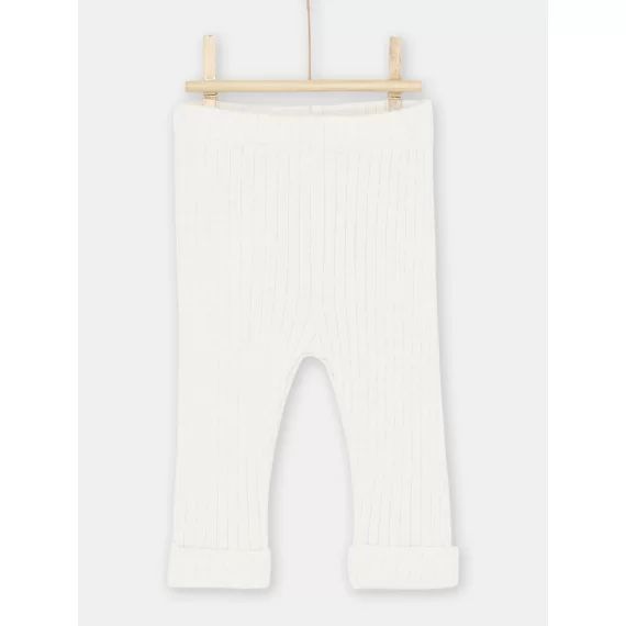 Legging Côtelé Beige Clair Bébé Fille – Beige Chiné