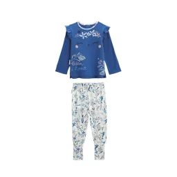 Pyjama Bébé 2 Pièces À Pieds Retroussables Océan D&rsquo;amour Bleu
