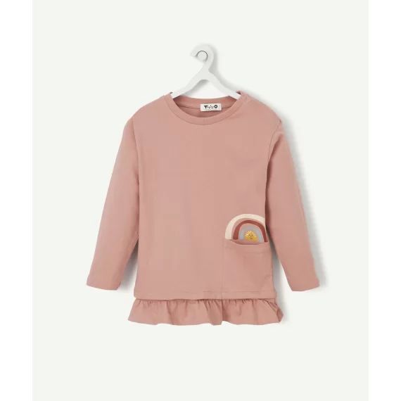 Le t-shirt évolutif manches longues vieux rose en coton pima –  – Soldes