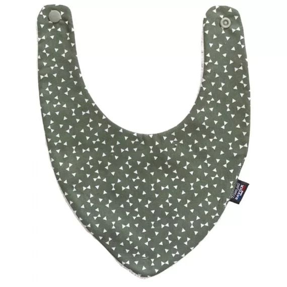 Bavoir bandana – kaki triangles vert