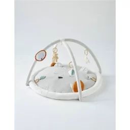 Tapis d&rsquo;éveil en Veloudoux® Babou & Kendi – NOUKIE&rsquo;S – Avec arche jouet – Effets sonores – Evolutif blanc