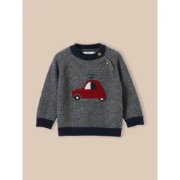 Pull En Laine Gris Chine Fonce