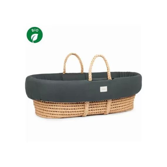 Habillage de couffin rembourré Lin français green blue
