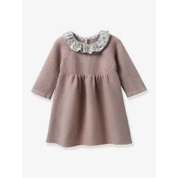 Robe en tricot bébé col en tricot Liberty® CYRILLUS rose