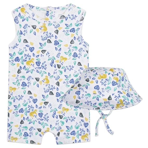 Combi-short et chapeau Garçon Blanc